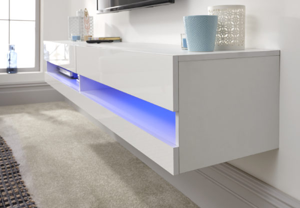 Lugo 180cm Wall TV Unit | LED | White | Self Assembly