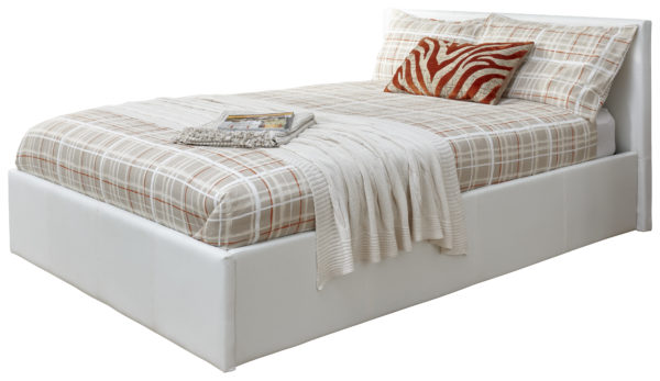 Marikina End Lift Ottoman Double Bed | White