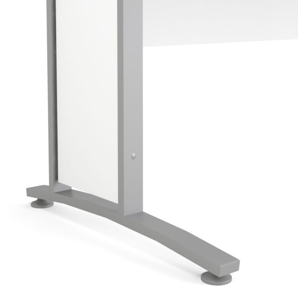 Kansas Desk 150cm in White with Silver Grey Steel Legs | Self Assembly