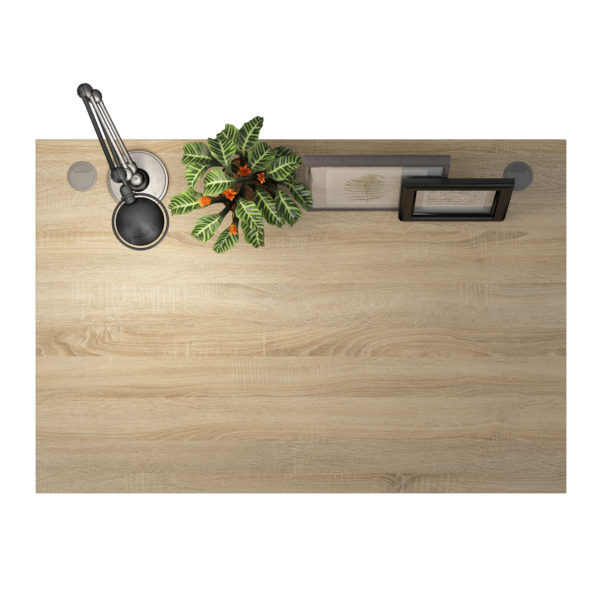 Kansas Desk 120 cm in Oak with Silver Grey Steel Legs | Self Assembly