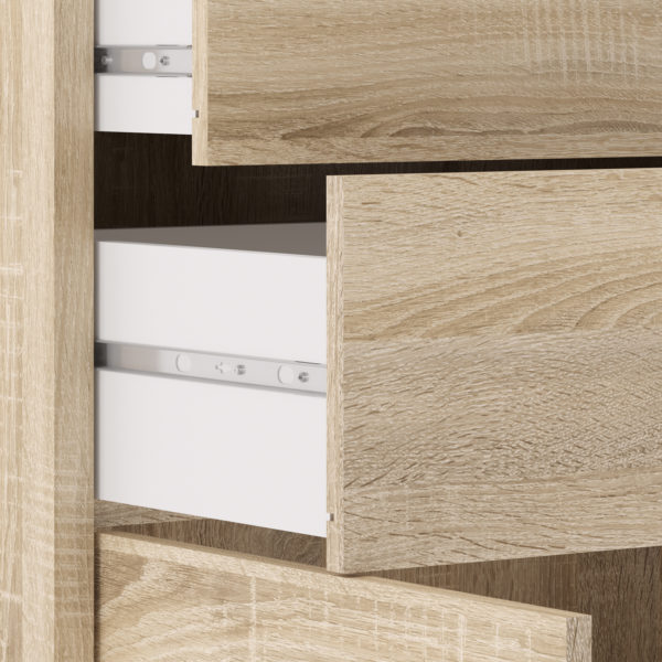 Kansas Bookcase 1 Shelf with 2 Drawers and 2 Doors in Oak | Self Assembly