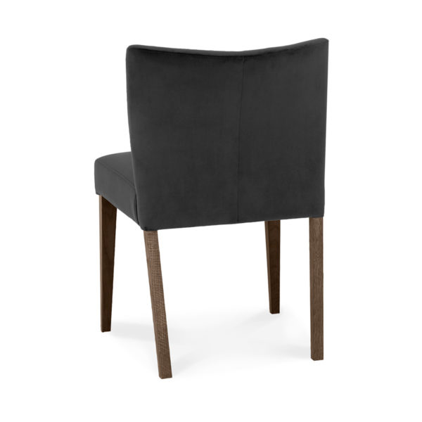 Silvan Dark Oak Low Back Dining Chair | Gun Metal Grey