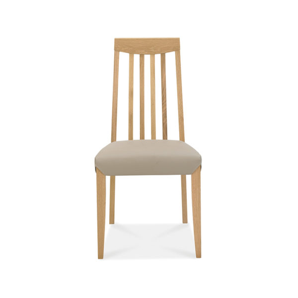 Cream Landlas Oak Pair of Slat Back Dining Chairs | Grey