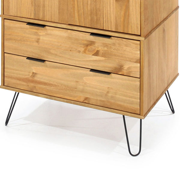Avila Pine 2 Door 2 Drawer Wardrobe | Antique Waxed Pine