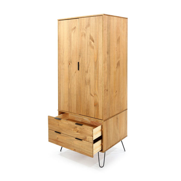 Avila Pine 2 Door 2 Drawer Wardrobe | Antique Waxed Pine