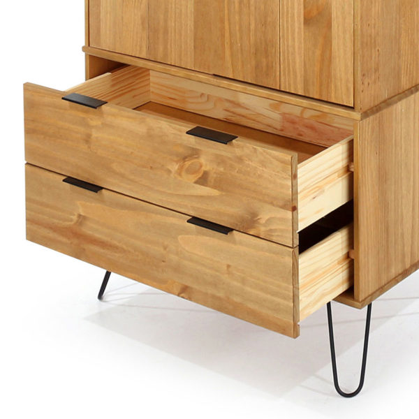 Avila Pine 2 Door 2 Drawer Wardrobe | Antique Waxed Pine