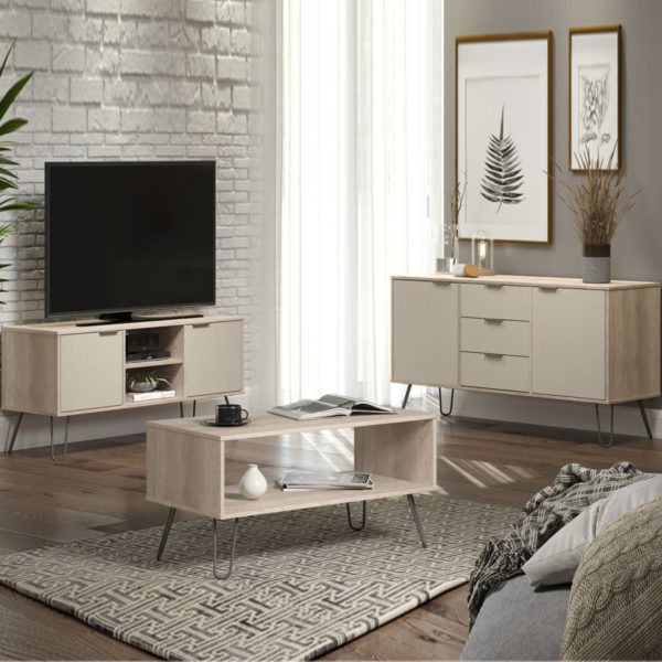 Avila Driftwood 2 Drawer Bedside Cabinet | Self Assembly Grey