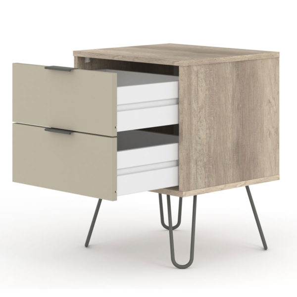Avila Driftwood 2 Drawer Bedside Cabinet | Self Assembly Grey