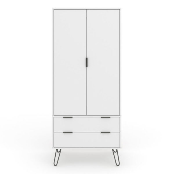 Avila White 2 Door 2 Drawer Wardrobe | White