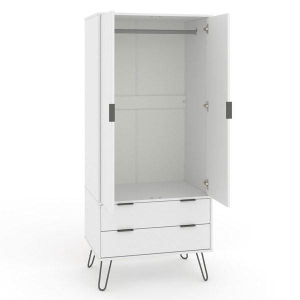 Avila White 2 Door 2 Drawer Wardrobe | White