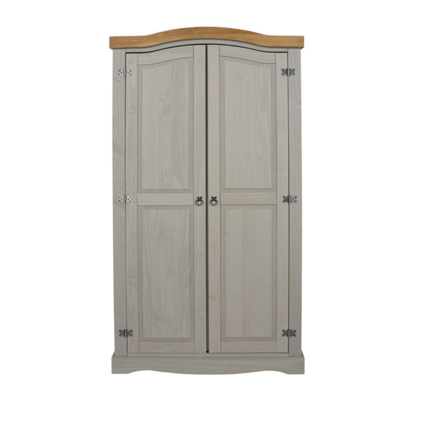 Azusa Grey 2 Door Wardrobe | Grey Wax