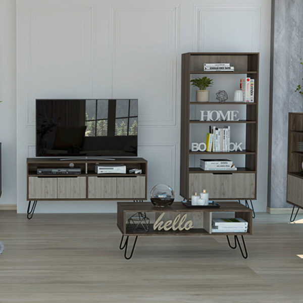 Carson Large Sideboard | Smoked Oak | Self Assembly Grey