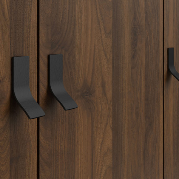 Kielder Wardrobe 3 Doors + 3 Drawers | Matt Black Walnut