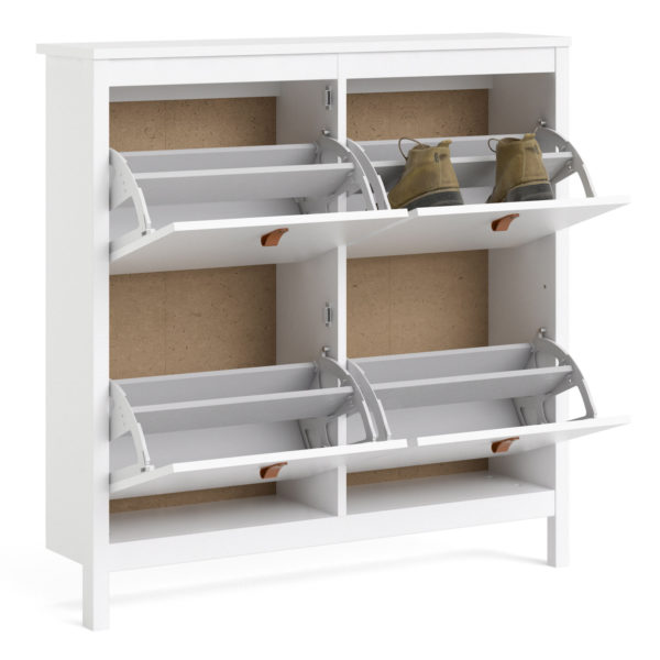 Seville Shoe Cabinet | White | Self Assembly