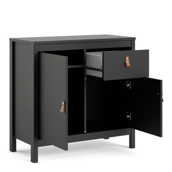 Seville Sideboard 2 Doors + 1 Drawer | Matte Black | Self Assembly