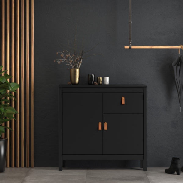 Seville Sideboard 2 Doors + 1 Drawer | Matte Black | Self Assembly