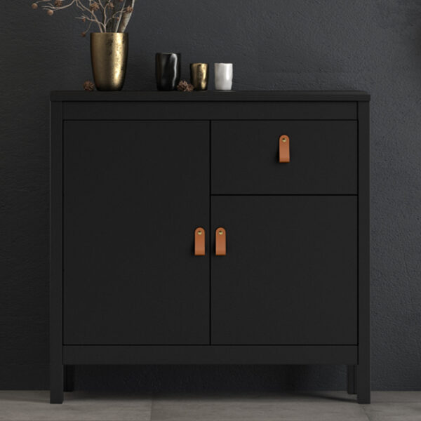 Seville Sideboard 2 Doors + 1 Drawer | Matte Black | Self Assembly