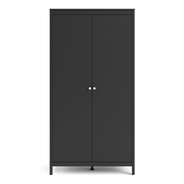 Ronda Wardrobe with 2 Doors | Matte Black