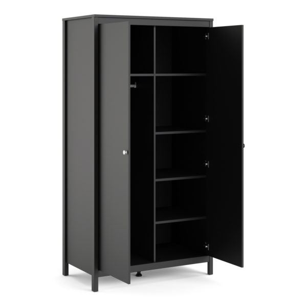 Ronda Wardrobe with 2 Doors | Matte Black
