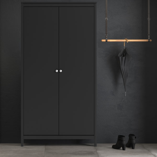 Ronda Wardrobe with 2 Doors | Matte Black