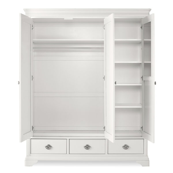 Arlington White Triple Wardrobe