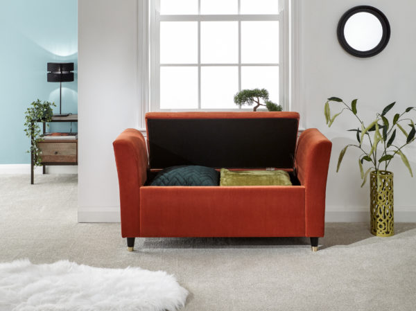Geneva Window Seat | Russet | Self Assembly - Orange