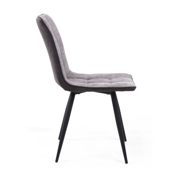 Rodeo Suede Effect Dining Chair | Light Grey | Assembly required