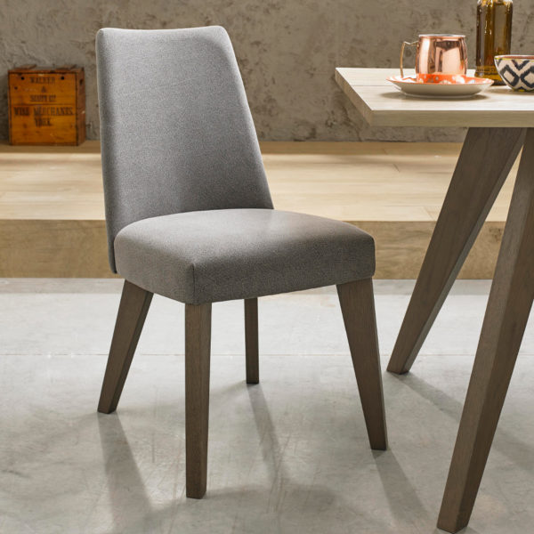 Shrewsbury Oak Pair of Upholstered Chairs | Smoke Grey