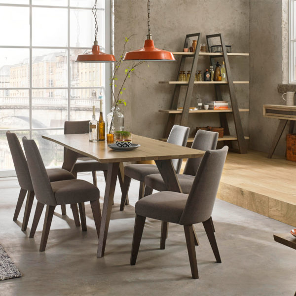 Shrewsbury Oak Pair of Upholstered Chairs | Smoke Grey