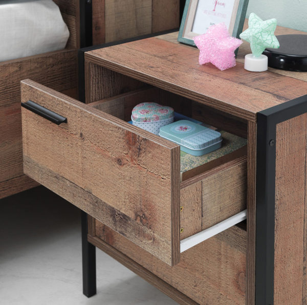 Trimdon 2 Drawer Bedside Table | Rustic Oak | Self Assembly