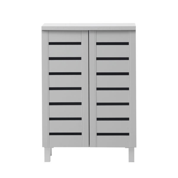 Colbrook Grey 2 Door Shoe Cabinet | Grey | Self Assembly