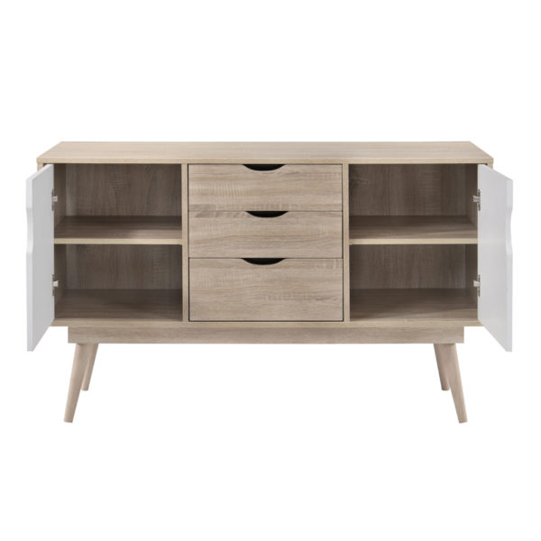 Halifax Sideboard with 2 Doors & 3 Drawers | Sonoma Oak & White | Self Assembly