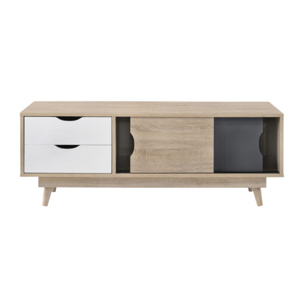 Halifax 2 Door & 2 Drawer TV Unit | Sonoma Oak & Dark Grey | Self Assembly