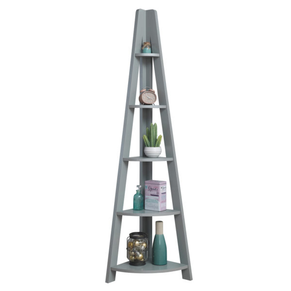 Orrell Corner Ladder Bookcase | Grey | Self Assembly