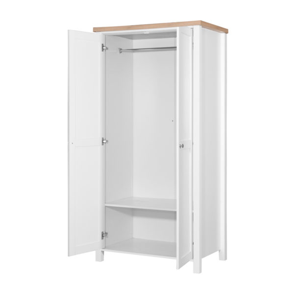 Glastonbury 2 Door Wardrobe |  White | Self Assembly