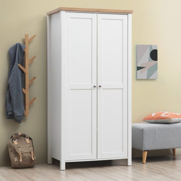 Glastonbury 2 Door Wardrobe |  White | Self Assembly