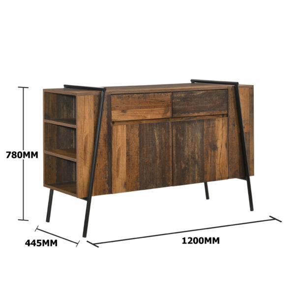 Ashford Sideboard with 2 Doors & 2 Drawers | Oak | Self Assembly