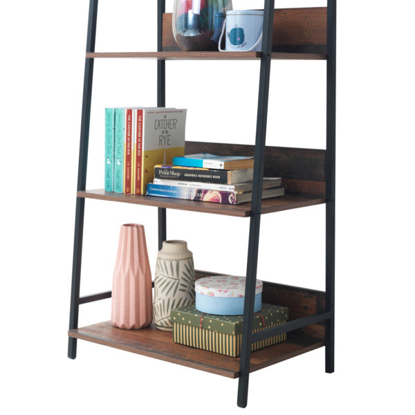 Ashford Bookcase with 4 Shelves | Oak | Metal Frame | Self Assembly