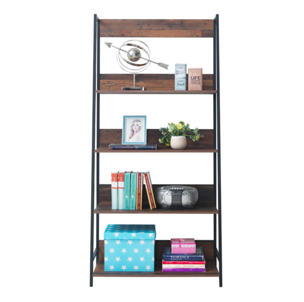 Ashford Large Bookcase with 4 Shelves | Oak | Metal Frame | Self Assembly