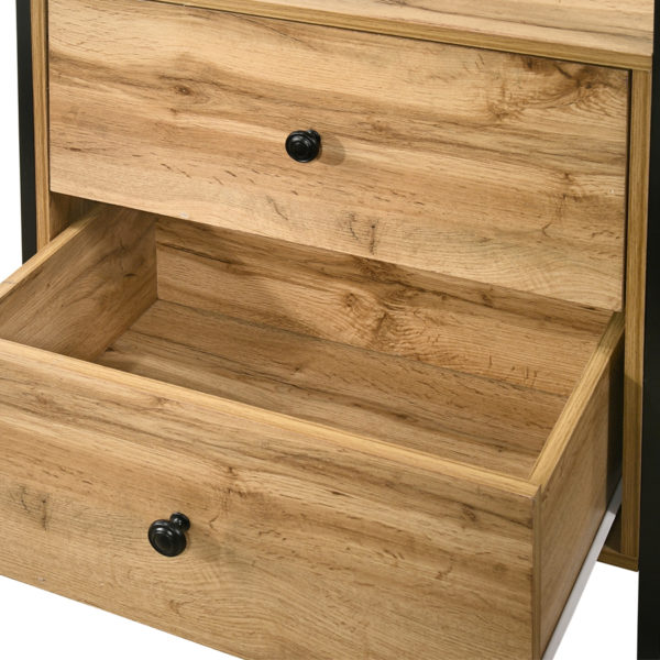 Mersey Open Wardrobe with 2 Drawers | Oak | Self Assembly
