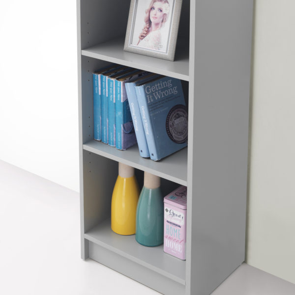 Colbrook Grey Medium Narrow Bookcase | Grey | Self Assembly