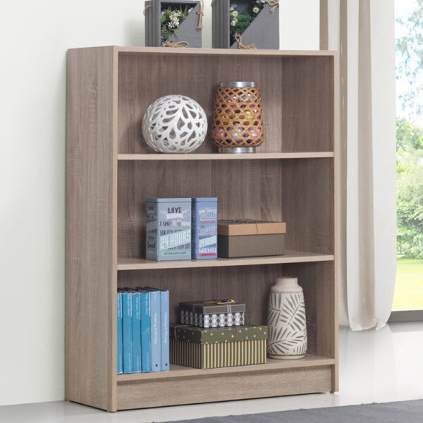 Colbrook Oak Low Wide Bookcase | Light Oak | Self Assembly