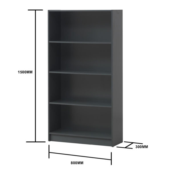 Colbrook Grey Tall Bookcase | Dark Grey | Self Assembly