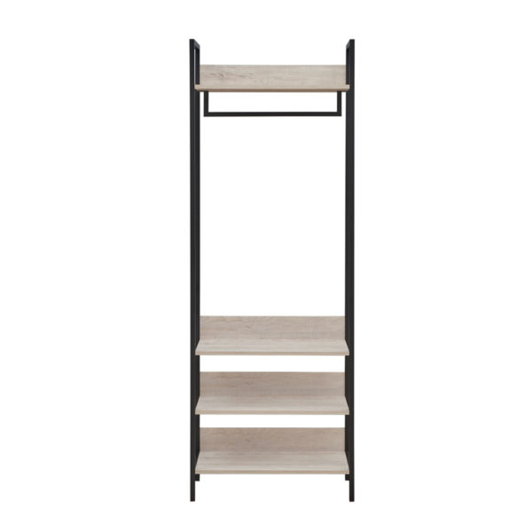 Mersey Open Wardrobe with 4 Shelves | Ash Oak | Self Assembly