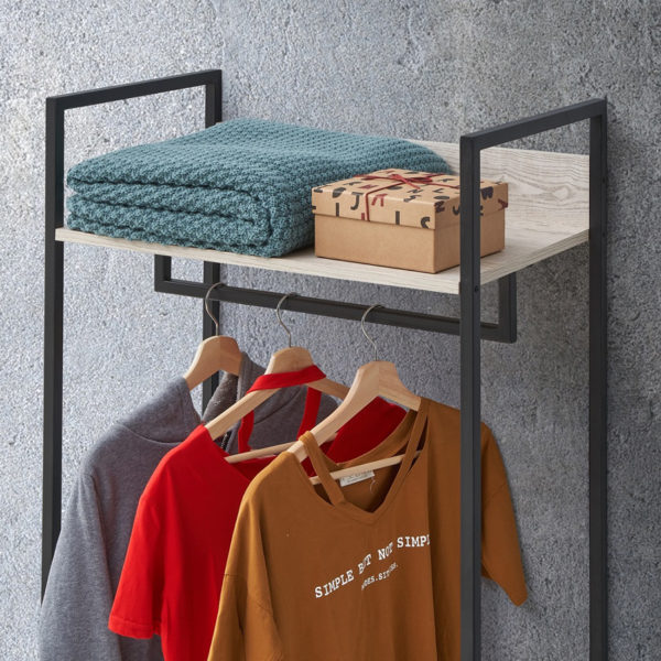 Mersey Open Wardrobe with 4 Shelves | Ash Oak | Self Assembly