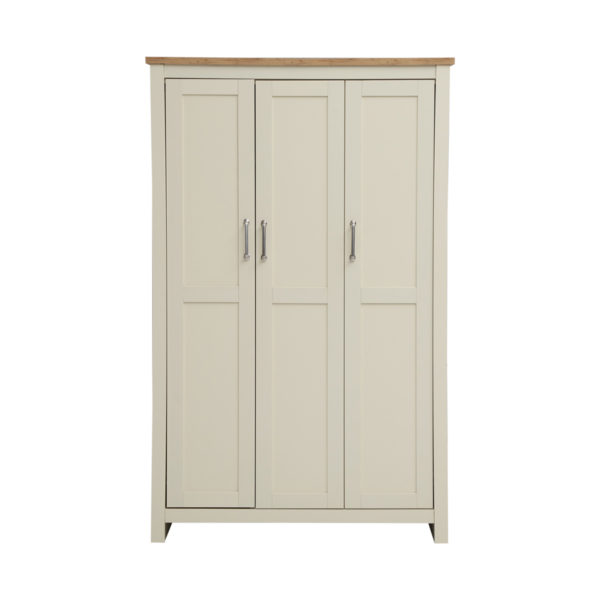 Leigh Cream 3 Door Wardrobe | Cream | Self Assembly - Ivory