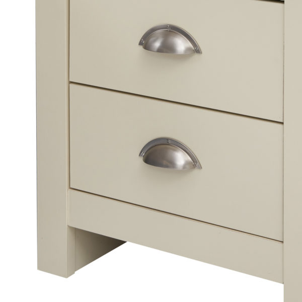 Leigh Cream Nightstand with 2 Drawers | Cream | Bedside Table | Self Assembly