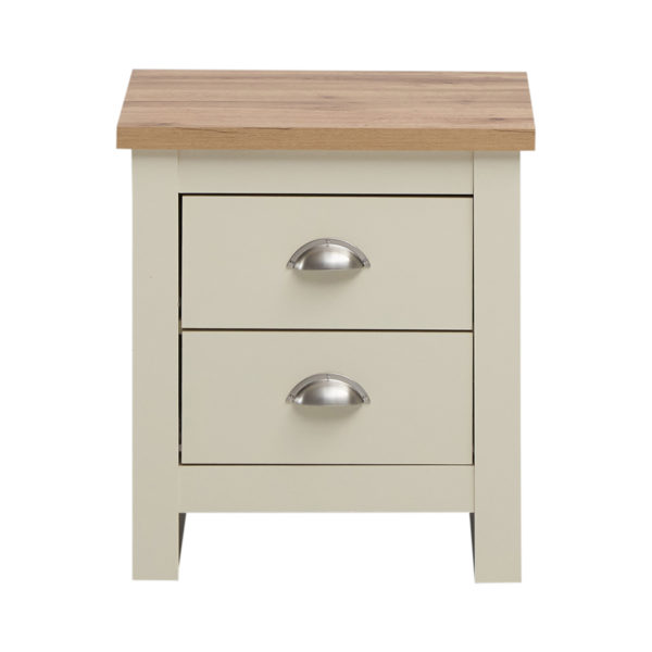 Leigh Cream Nightstand with 2 Drawers | Cream | Bedside Table | Self Assembly