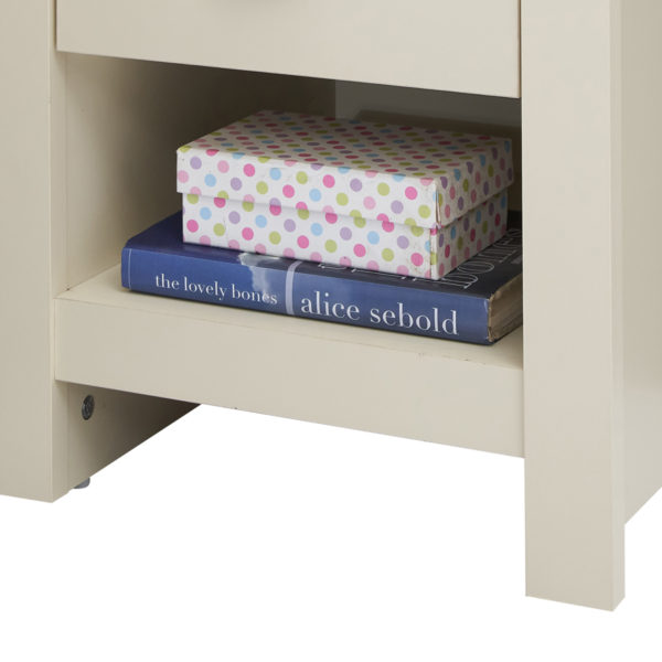 Leigh Cream Nightstand with 1 Drawer | Cream | Bedside Table | Self Assembly