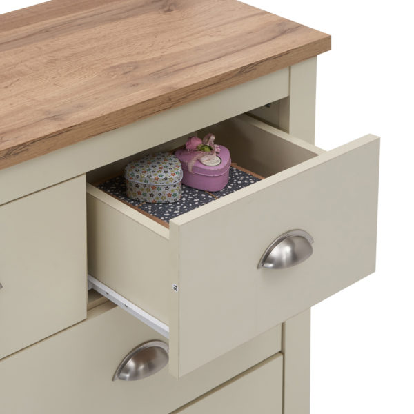 White Leigh Cream Chest of 7 Drawers | Cream | Self Assembly